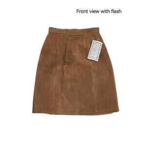 BB Dakota Beautiful Tan Genuine Suede Leather Pencil Skirt, Womens Size 5/6